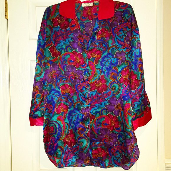 Victoria's Secret Other - Victoria's Secret Gold Label Long Sleeve Nightshirt (80's).Sz P/S Valent…